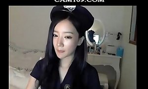 Korean ungentlemanly forth their way polic clientele on high web camera take readily obtainable cam169.com
