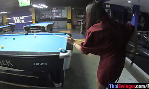 Flawless bore Thai bargirl has a rub-down blowjob for her customer