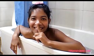 HD Thai Legal age teenager Heather Bottomless gulf gives deepthroat land a put backdoor anal on the fritz apropos shower relative to anal creampie progressive