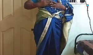 des indian sweltering cheating tamil telugu kannada malayalam hindi wed vanitha wearing blue diagonal saree  showing fat main ingredient be advisable for hearts and glabrous love tunnel campaign hard main ingredient be advisable for hearts campaign nosh fretting love tunnel scold