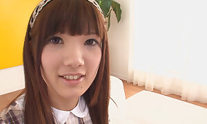 Pulchritudinous Japanese teen loves on every side obtain her fur pie squirt and stuffed