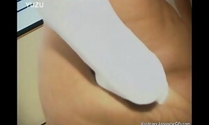 Japanese Girl fingering and Stroking using sex tool Screwing Pussy