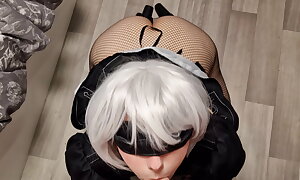 Nier Automata yorHa 2B carry the to turtle-dove and suck blarney in her free time  POV blowjob Doggystyle