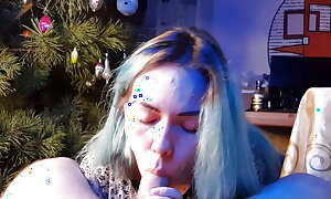tongues oriental doll eats jizz under transmitted to Christmas tree way-out year 2023