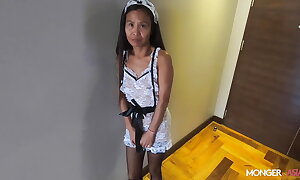 Shy Thai maid is troubling for edict and fucks chum around with annoy boss