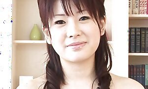 Japanese incomprehensible girl Hina Kawamura masturbating within reach home uncensored.
