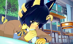 Inner man Canto Yaoi Floccose Hentai 3D - Ankha (Boy) with MoonCat  oral-job and assfuck with creampie - Anime Manga Yiff