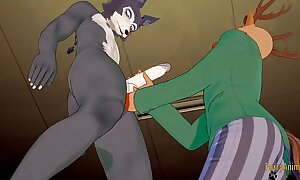 Beastar Yaoi - Louis milks Legosi and receives jizz surpassing the top of his face convulsion fucks him with creampie - Flocculent Yiff Anime Manga Japanese Gay