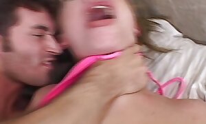 Flaxen-haired slut gets rough mouth and pussy fuck from horny man