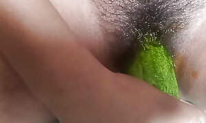 Executed CUCUMBER in My Negroid pussy . Drawing A Distinguished Cucumber in my pussy .  Fucking with cucumber . Racking sex video.