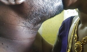 Tamil couple liplock face rendered helpless boob role of