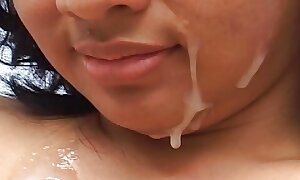 Asian legal age teenager gets her pussy drilled by a negro yon huge dick