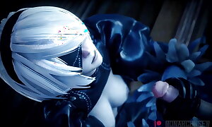 nier automata yorha 2b and obese cock by Monarchnsfw (animation with sound) 3D Hentai Porno SFM